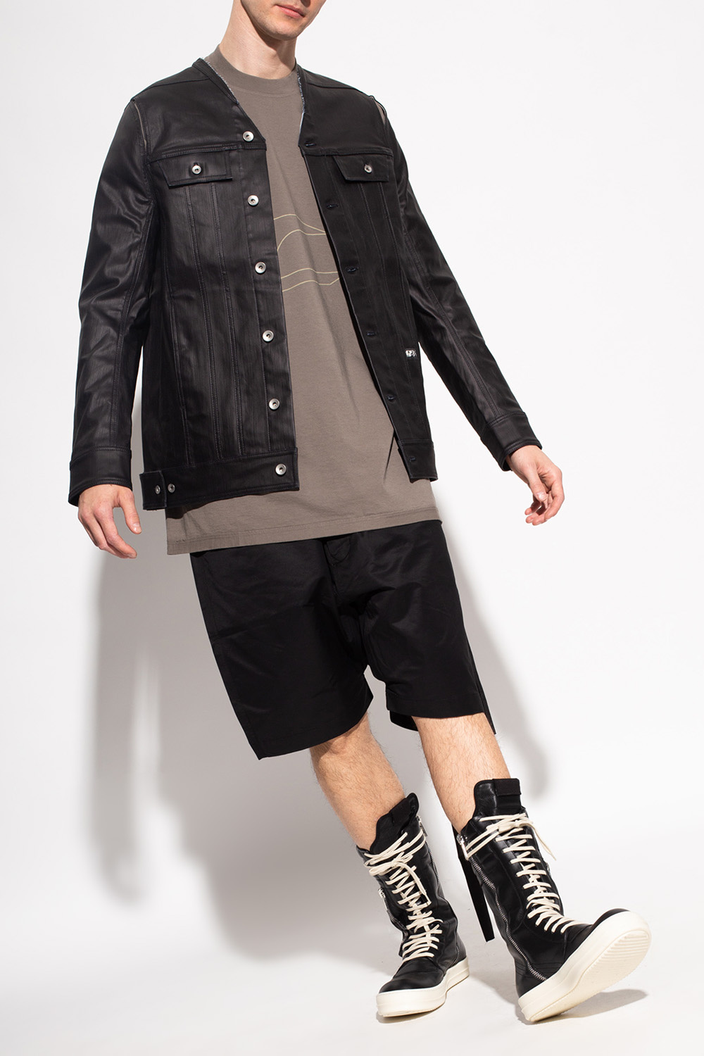 Rick Owens DRKSHDW Bordeaux Molly Bracken Shorts en cuir